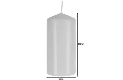 Candle albă cilindrică 10x5 cm – set de 8 bucăți