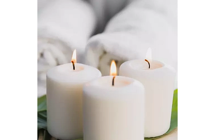 Candle albă cilindrică 10x5 cm – set de 8 bucăți