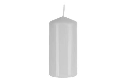 Candle albă cilindrică 10x5 cm – set de 8 bucăți