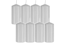 Candle albă cilindrică 10x5 cm – set de 8 bucăți