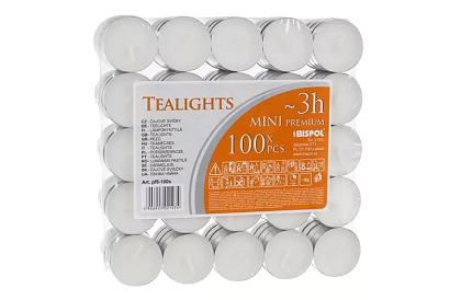 Lumânări de ceai albe – ardere 3 ore - ambalaj 100 buc