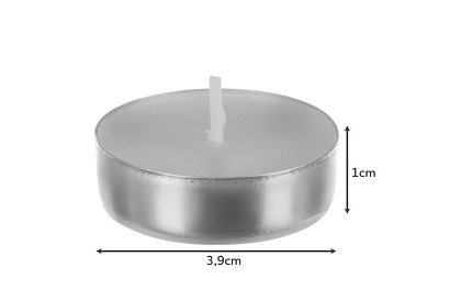 Lumânări de ceai albe – ardere 3 ore - ambalaj 100 buc