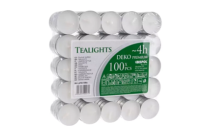 Lumânări de ceai albe – ardere 4 ore – ambalaj 100 buc.