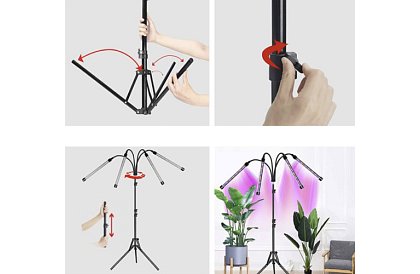 Lampa LED pentru creșterea plantelor Quattro – cu temporizator și telecomandă