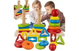 Puzzle din lemn pentru copii – sortator de forme