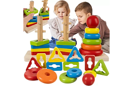 Puzzle din lemn pentru copii – sortator de forme