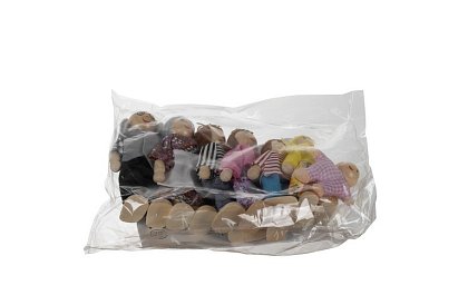 Păpuși din lemn pentru căsuța copiilor – 7 buc.