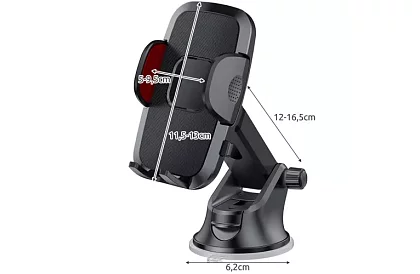 Suport pentru telefon în mașină cu ventuză -  4 - 7 inci