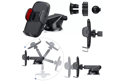 Suport pentru telefon în mașină cu ventuză -  4 - 7 inci