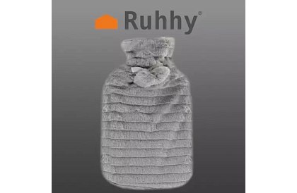 Termofor – sticlă de încălzire cu husă din pluș – 2 l