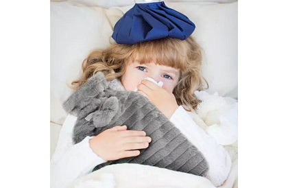 Termofor – sticlă de încălzire cu husă din pluș – 2 l