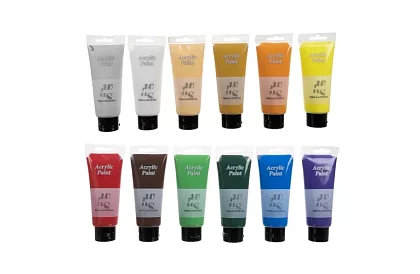 12 Culori acrilice - fiecare de 100 ml