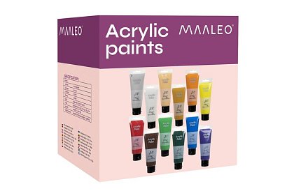 12 Culori acrilice - fiecare de 100 ml