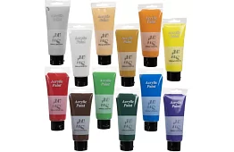 12 Culori acrilice - fiecare de 100 ml