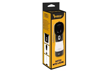 Sticlă de apă pentru câini cu bol pentru recompense
