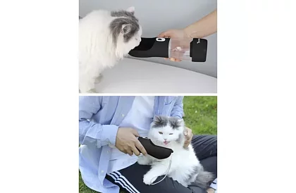 Sticlă de apă pentru câini cu bol pentru recompense