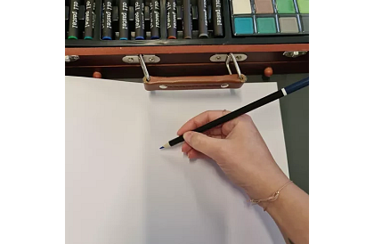 Set de pictură în cutie de lemn – 130 de articole