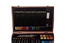 Set de pictură în cutie de lemn – 130 de articole