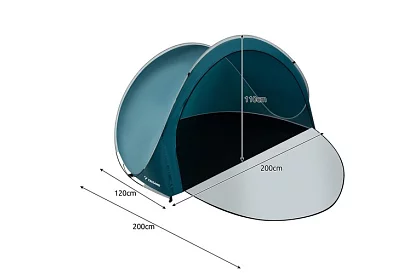 Cort de plajă auto-deschis pentru 3 persoane – 200 × 120 × 110 cm