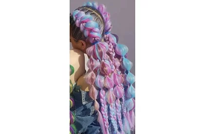 Păr sintetic ombre împletituri pentru păr violet-albastre