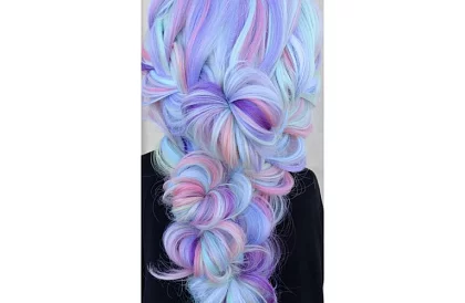 Păr sintetic ombre împletituri pentru păr violet-albastre