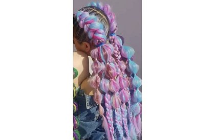 Păr sintetic ombre împletituri pentru păr violet-albastre