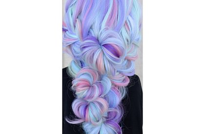 Păr sintetic ombre împletituri pentru păr violet-albastre