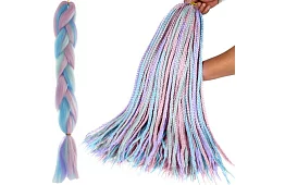 Păr sintetic ombre împletituri pentru păr violet-albastre