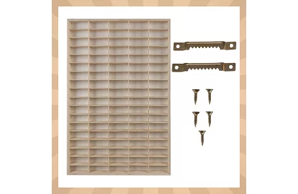 Raft din lemn - organizator pentru mașinuțe - 90 compartimente