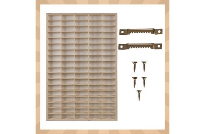 Raft din lemn - organizator pentru mașinuțe - 90 compartimente