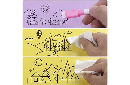 Marker de șters - 12 buc - 6 culori