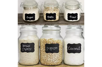 Etichete autocolante 5 x 3,5 cm - negre - 24 buc