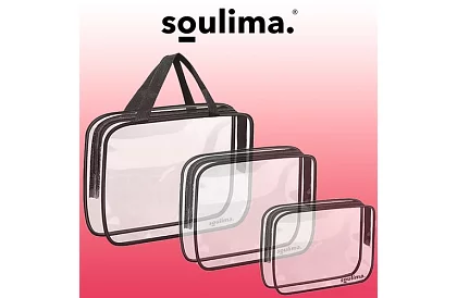 Pungi cosmetice transparente – set de 3 bucăți