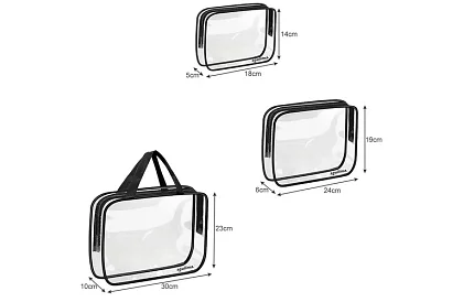 Pungi cosmetice transparente – set de 3 bucăți