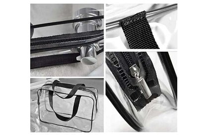 Pungi cosmetice transparente – set de 3 bucăți