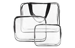 Pungi cosmetice transparente – set de 3 bucăți