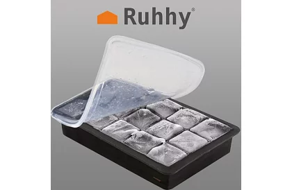 Formă din silicon pentru gheață cu capac – congelator pentru 15 cuburi de gheață