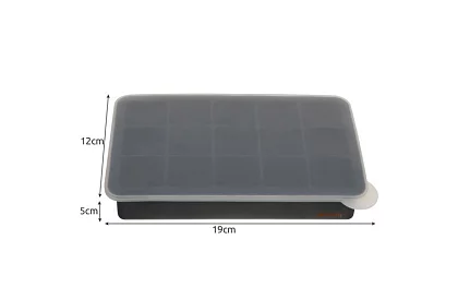 Formă din silicon pentru gheață cu capac – congelator pentru 15 cuburi de gheață