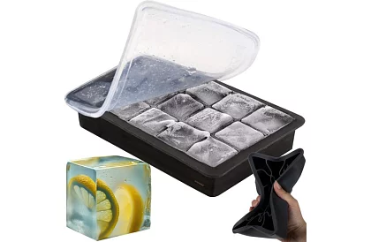 Formă din silicon pentru gheață cu capac – congelator pentru 15 cuburi de gheață