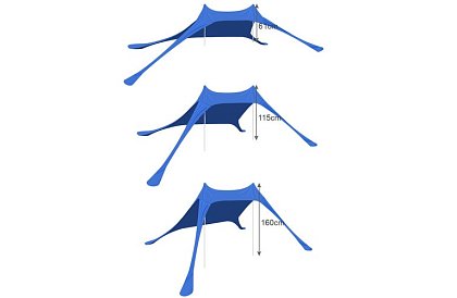 Cort de plajă cu protecție UV 50+ - umbrelă - 4,5 × 4,5 × 1,6 m