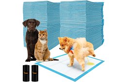 Saltele igienice absorbante 100 buc – 60x60 cm + pungi pentru excremente