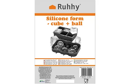 2 forme de silicon pentru gheață - bile și cuburi XXL