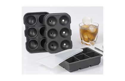 2 forme de silicon pentru gheață - bile și cuburi XXL