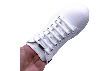 Șireturi elastice pentru pantofi - fără legare - albe