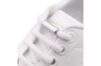 Șireturi elastice pentru pantofi - fără legare - albe