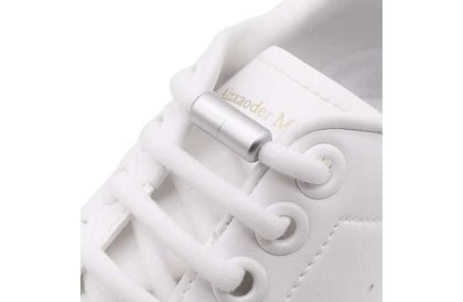 Șireturi elastice pentru pantofi - fără legare - albe