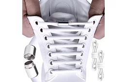 Șireturi elastice pentru pantofi - fără legare - albe