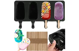 Formă din silicon pentru înghețate + 50 de bețe