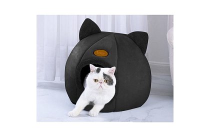 Pătuț din pluș cu urechi - colibă