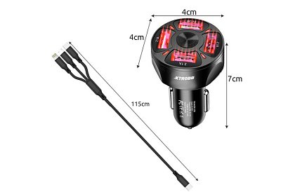 4x încărcător USB pentru bricheta mașinii + cablu